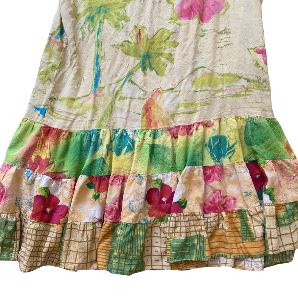 Vintage Jams World Hattie Ruffle Dress Floral Hawaiian Boho Short Sleeve Size XL - Picture 10 of 11